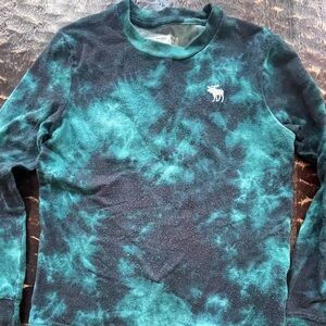 Abercrombie kids, tie-dyed, teal and black thin sweater size 9/10